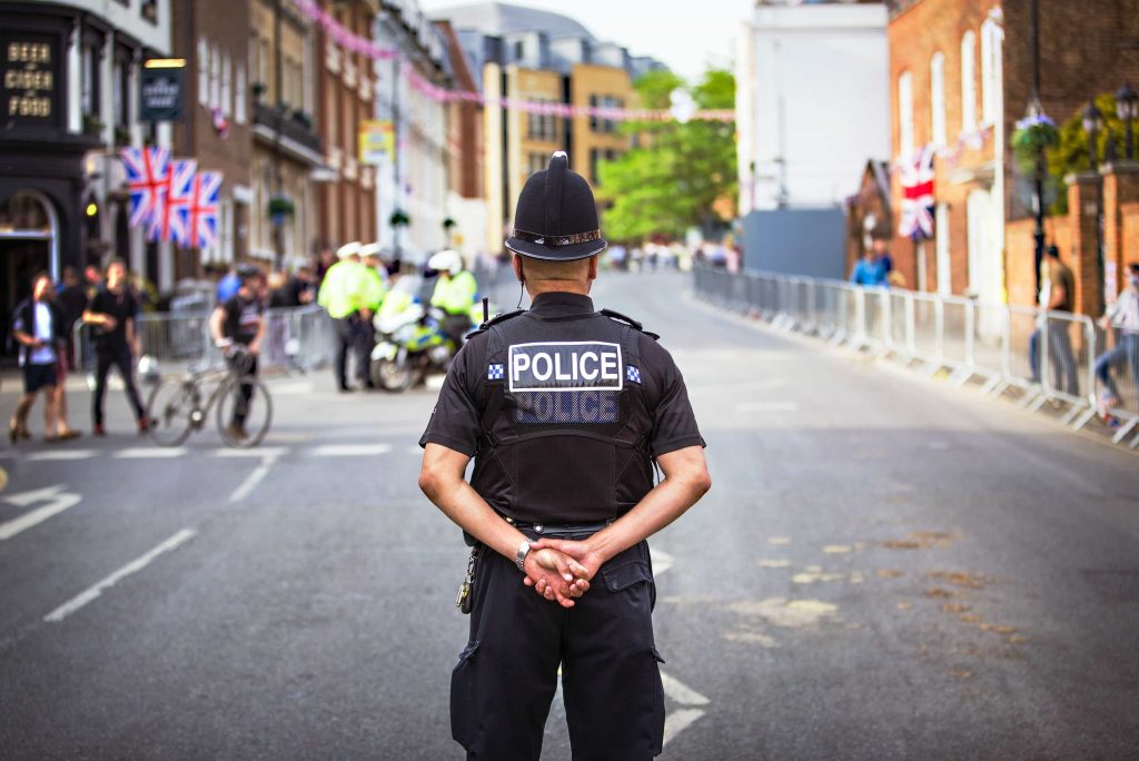 police at the scene of an cycling accident